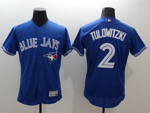 Custom Fan-Made Troy Tulowitzki Toronto Blue Jays #2 Blue Baseball Jersey