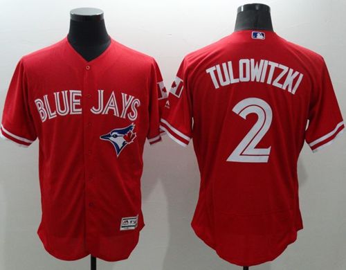 Custom Fan-Made Troy Tulowitzki Canada Toronto Blue Jays #2 Red Baseball Jersey