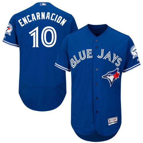 Custom Fan-Made Edwin Encarnacion Toronto Blue Jays #10 Blue Baseball Jersey