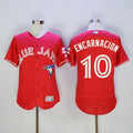 Custom Fan-Made Edwin Encarnacion Canada Toronto Blue Jays #10 Red Baseball Jersey