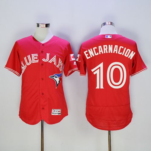 Custom Fan-Made Edwin Encarnacion Canada Toronto Blue Jays #10 Red Baseball Jersey