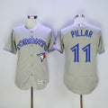 Custom Fan-Made Kevin Pillar Toronto Blue Jays #11 Grey Baseball Jersey