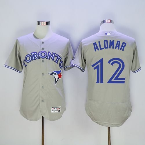 Custom Fan-Made Roberto Alomar Toronto Blue Jays #12 Grey Baseball Jersey