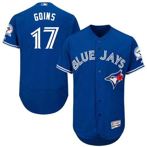 Custom Fan-Made Ryan Goins Toronto Blue Jays #17 Blue Baseball Jersey
