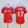 Custom Fan-Made Ryan Goins Canada Toronto Blue Jays #17 Red Baseball Jersey