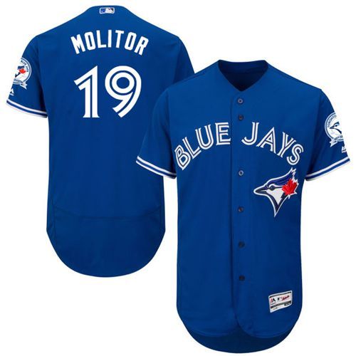 Custom Fan-Made Paul Molitor Toronto Blue Jays #19 Blue Baseball Jersey