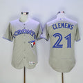 Custom Fan-Made Roger Clemens Toronto Blue Jays #21 Grey Baseball Jersey