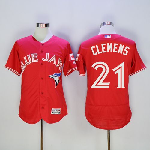 Custom Fan-Made Roger Clemens Canada Toronto Blue Jays #21 Red Baseball Jersey