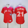 Custom Fan-Made Roger Clemens Canada Toronto Blue Jays #21 Red Baseball Jersey