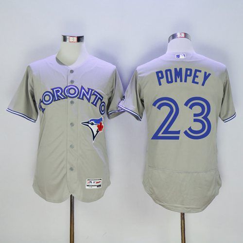 Custom Fan-Made Dalton Pompey Toronto Blue Jays #23 Grey Baseball Jersey