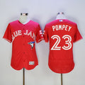 Custom Fan-Made Dalton Pompey Canada Toronto Blue Jays #23 Red Baseball Jersey