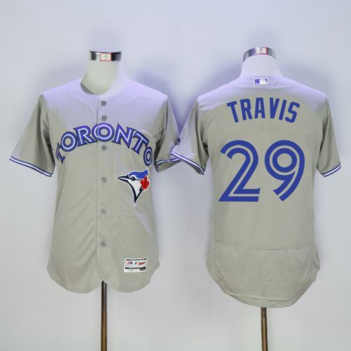 Custom Fan-Made Devon Travis Toronto Blue Jays #29 Grey Baseball Jersey