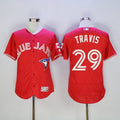 Custom Fan-Made Devon Travis Canada Toronto Blue Jays #29 Red Baseball Jersey