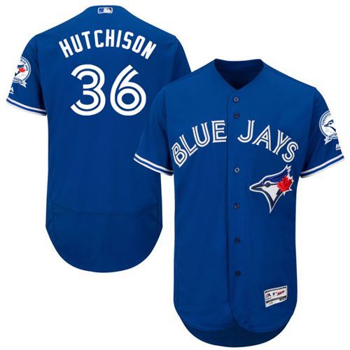 Custom Fan-Made Drew Hutchison Toronto Blue Jays #36 Blue Baseball Jersey