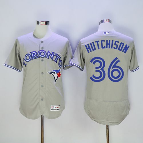 Custom Fan-Made Drew Hutchison Toronto Blue Jays #36 Grey Baseball Jersey