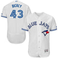 Custom Fan-Made R.A. Dickey Toronto Blue Jays #43 Blue Baseball Jersey