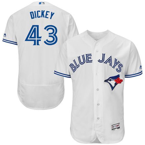 Custom Fan-Made R.A. Dickey Toronto Blue Jays #43 Blue Baseball Jersey