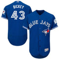 Custom Fan-Made R.A. Dickey Toronto Blue Jays #43 Blue Baseball Jersey