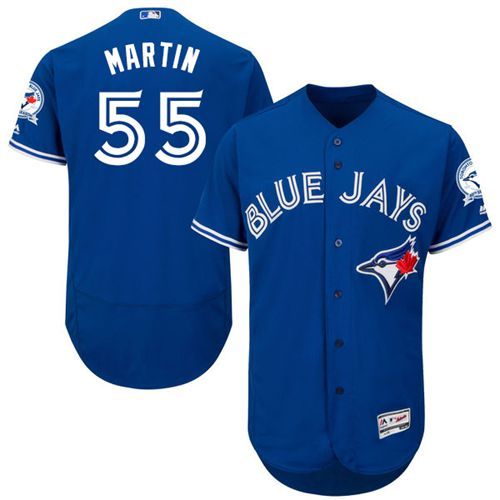 Custom Fan-Made Russell Martin Toronto Blue Jays #55 Blue Baseball Jersey