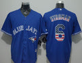 Custom Fan-Made Marcus Stroman USA Flag Toronto Blue Jays #6 Blue Baseball Jersey