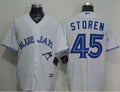 Custom Fan-Made Drew Storen Toronto Blue Jays #45 Blue Baseball Jersey