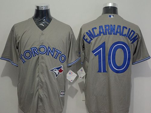 Custom Fan-Made Edwin Encarnacion Toronto Blue Jays #10 Grey Baseball Jersey