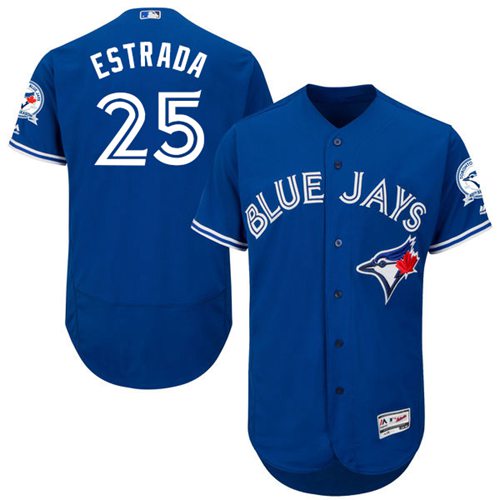 Custom Fan-Made Marco Estrada Toronto Blue Jays #25 Blue Baseball Jersey