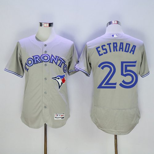 Custom Fan-Made Marco Estrada Toronto Blue Jays #25 Grey Baseball Jersey