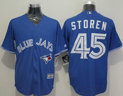 Custom Fan-Made Drew Storen Toronto Blue Jays #45 Blue Baseball Jersey