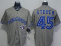 Custom Fan-Made Drew Storen Toronto Blue Jays #45 Grey Baseball Jersey