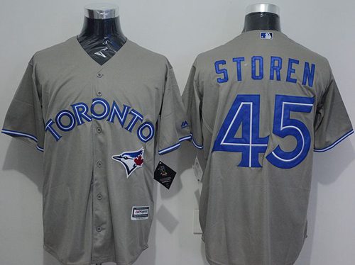 Custom Fan-Made Drew Storen Toronto Blue Jays #45 Grey Baseball Jersey
