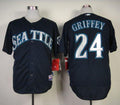 Custom Fan-Made Ken Griffey Seattle Mariners #24 Blue Baseball Jersey