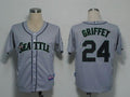Custom Fan-Made Ken Griffey Seattle Mariners #24 Grey Baseball Jersey