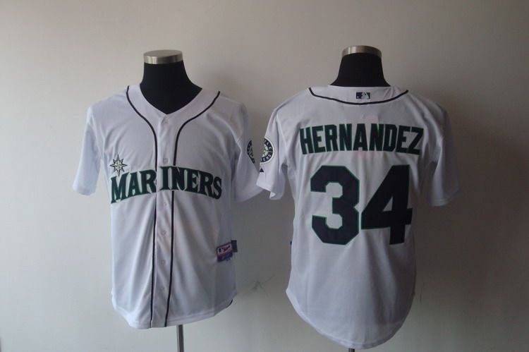 Custom Fan-Made Felix Hernandez Seattle Mariners #34 White Baseball Jersey