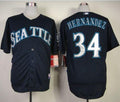 Custom Fan-Made Felix Hernandez Seattle Mariners #34 Blue Baseball Jersey