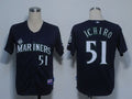 Custom Fan-Made Ichiro Suzuki Seattle Mariners #51 Blue Baseball Jersey