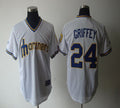 Custom Fan-Made Ken Griffey Cooperstown Seattle Mariners #24 White Throwback Baseball Jersey