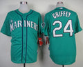 Custom Fan-Made Ken Griffey Seattle Mariners #24 Green Baseball Jersey