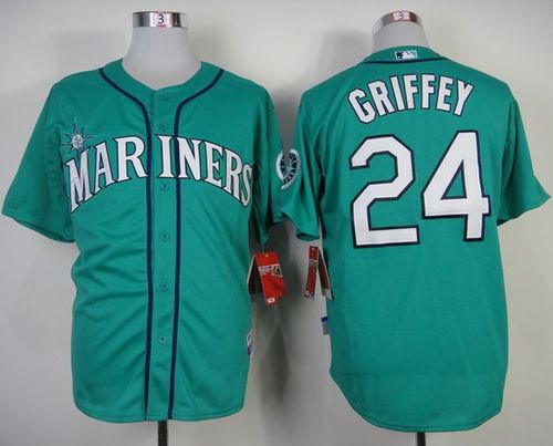 Custom Fan-Made Ken Griffey Seattle Mariners #24 Green Baseball Jersey