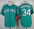 Custom Fan-Made Felix Hernandez Seattle Mariners #34 Green Baseball Jersey