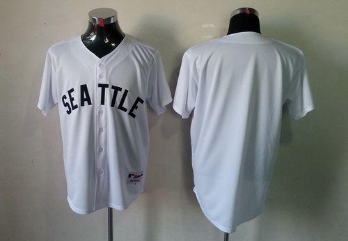 Custom Fan-Made White 1909 Seattle Mariners Baseball Jersey Seattle Mariners White 1909 Throwback Turn Back Clock Edition Baseball Jersey