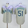 Custom Fan-Made Randy Johnson Seattle Mariners #51 Grey Baseball Jersey