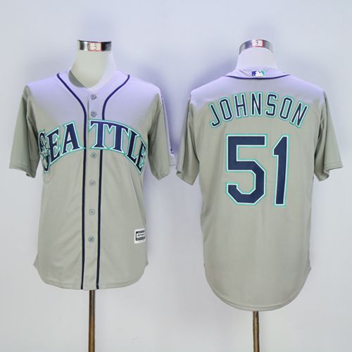 Custom Fan-Made Randy Johnson Seattle Mariners #51 Grey Baseball Jersey