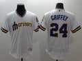 Custom Fan-Made Ken Griffey Cooperstown Seattle Mariners #24 White Baseball Jersey
