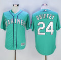 Custom Fan-Made Ken Griffey Seattle Mariners #24 Green Baseball Jersey