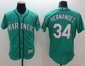 Custom Fan-Made Felix Hernandez Seattle Mariners #34 Green Baseball Jersey