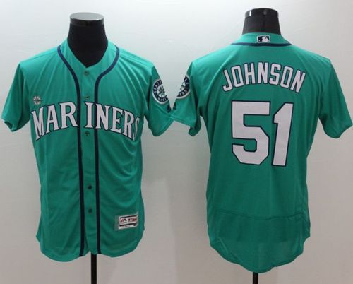 Custom Fan-Made Randy Johnson Seattle Mariners #51 Green Baseball Jersey