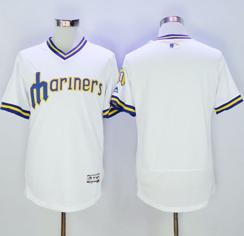 Custom Fan-Made Cooperstown White Seattle Mariners Baseball Jersey Seattle Mariners White Baseball Jersey