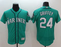 Custom Fan-Made Ken Griffey Seattle Mariners #24 Green Baseball Jersey