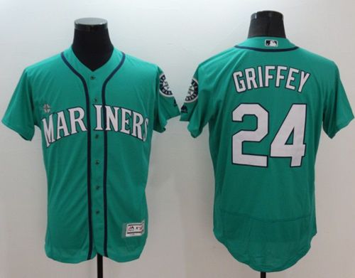 Custom Fan-Made Ken Griffey Seattle Mariners #24 Green Baseball Jersey